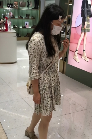 TK278-连衣裙肉丝妹子小花内开闪