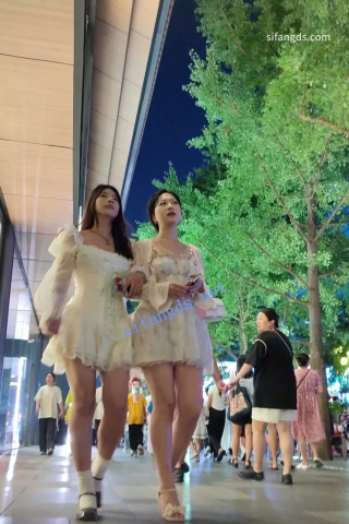 CS082【CSCD】闺蜜两个人出来逛街。一个黑色丁字裤一个白内