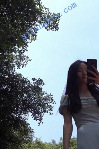 kc383（空城原创）侧边开叉长裙小姐姐，薄丝粉N诱惑